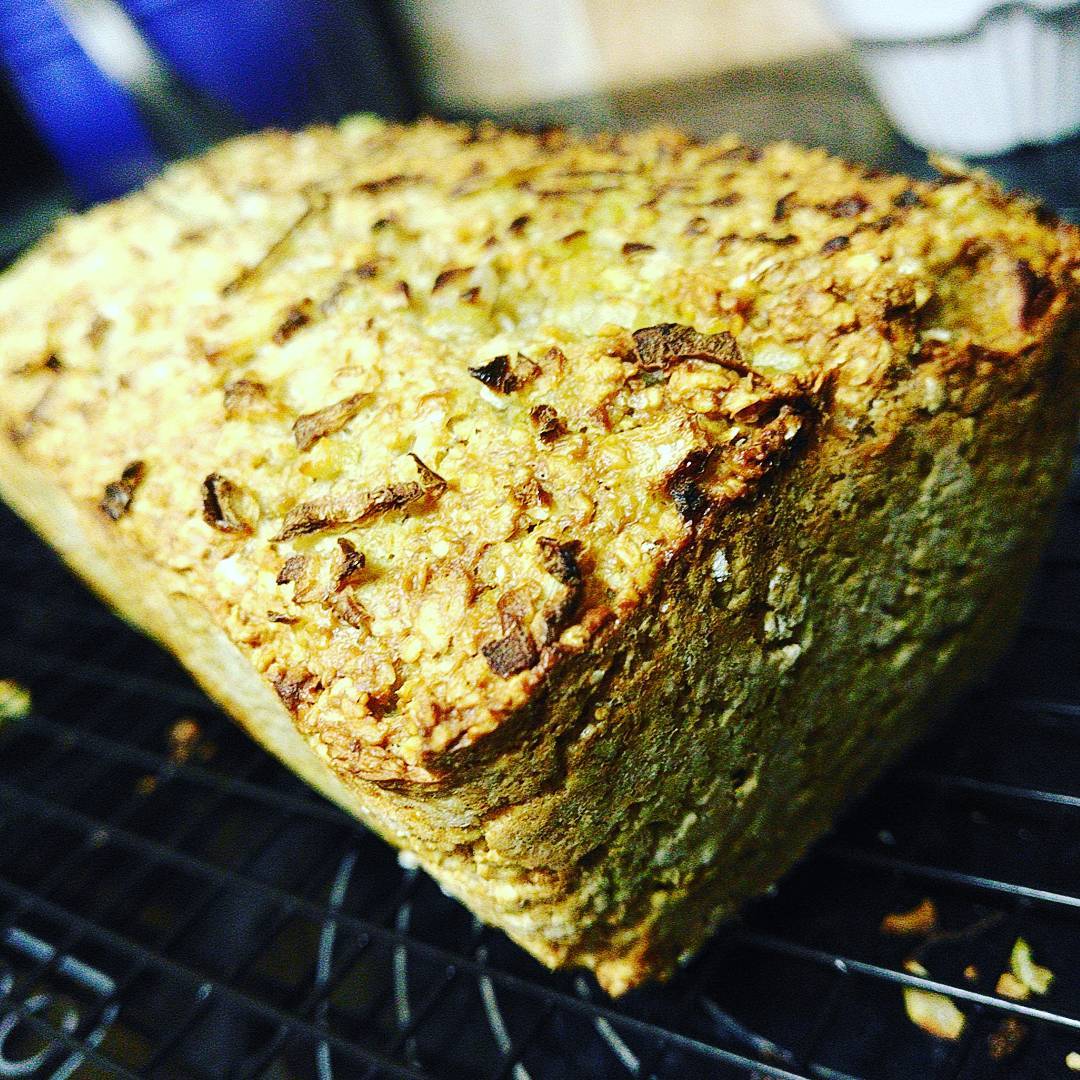 Quick and easy brown bread recipe with an onion crust.
