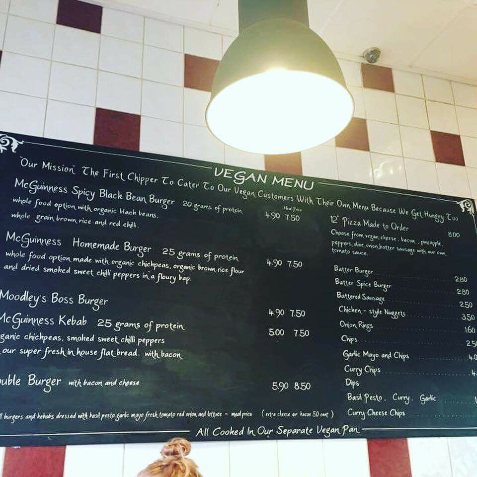 Vegan Foodie Festival menu at McGuinness' takeaway