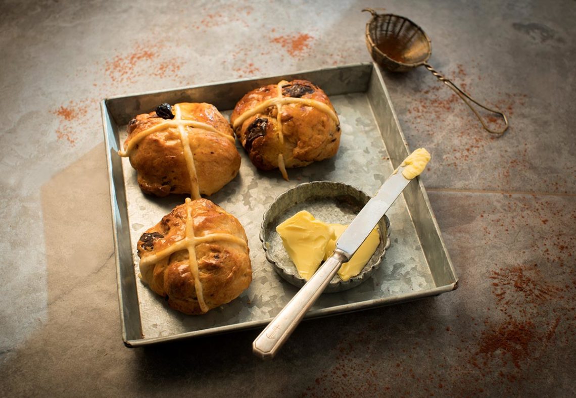 Orange chocolate hot cross buns.