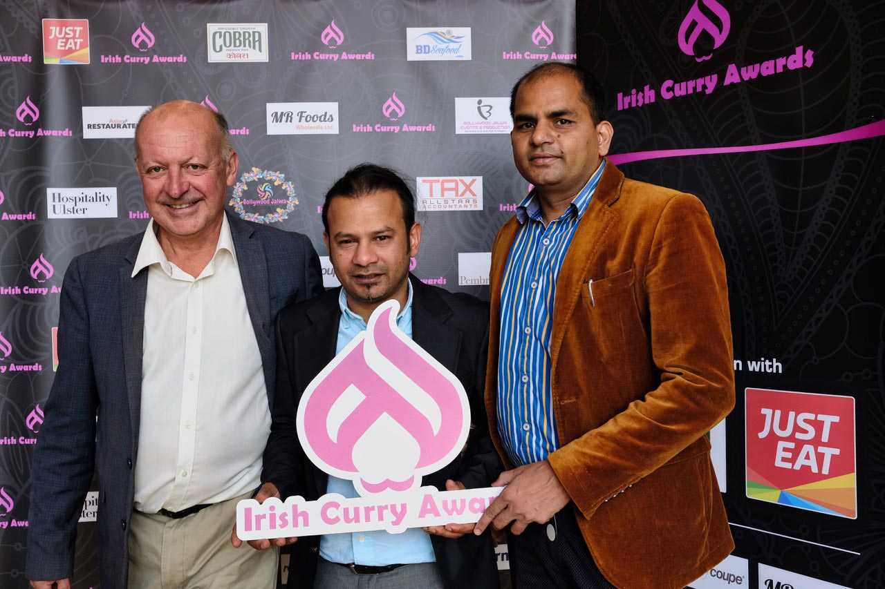 L-R: Paul O'Connor (Head judge, Ireland); Ali Askir (founder) and Dharmendra Ojha