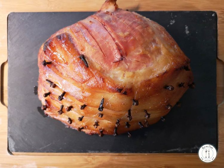 Pre-cooked roast ham - the finished article.