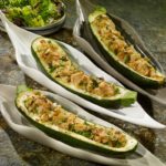 Almond stuffed courgette. Photo: Sue Hiscoe