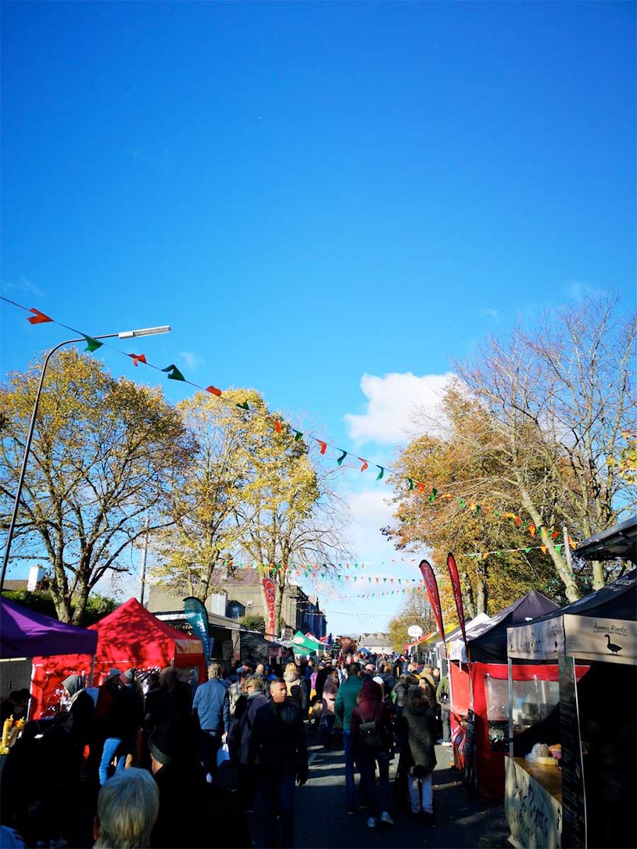 Kilkenny's Castle Road awash with food lovers and traders during the 2018 Savour Kilkenny Food Festival.