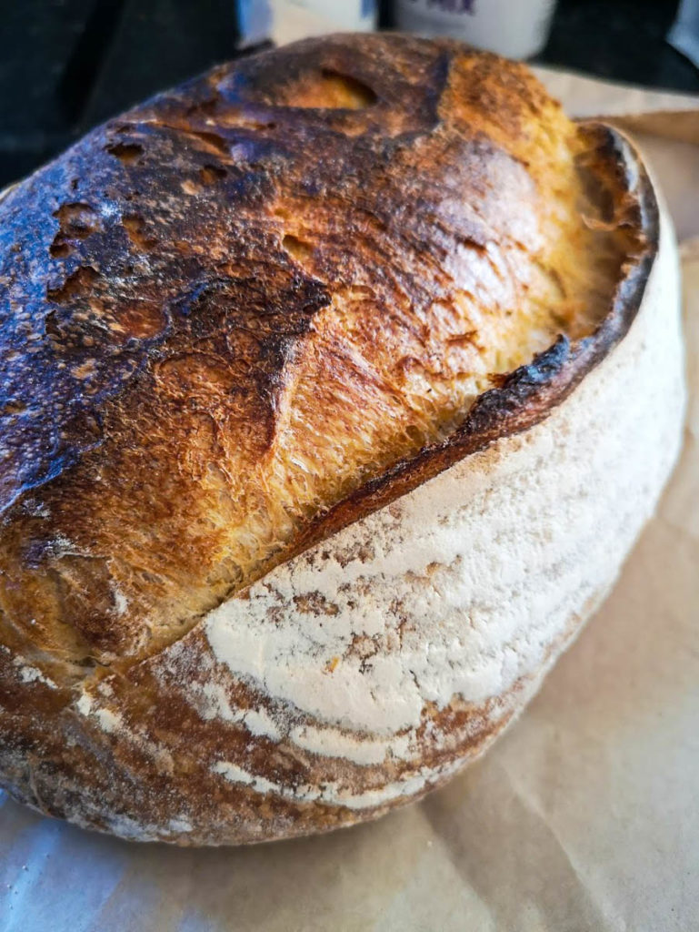 Large white sourdough loaf from Seagull Bakery.