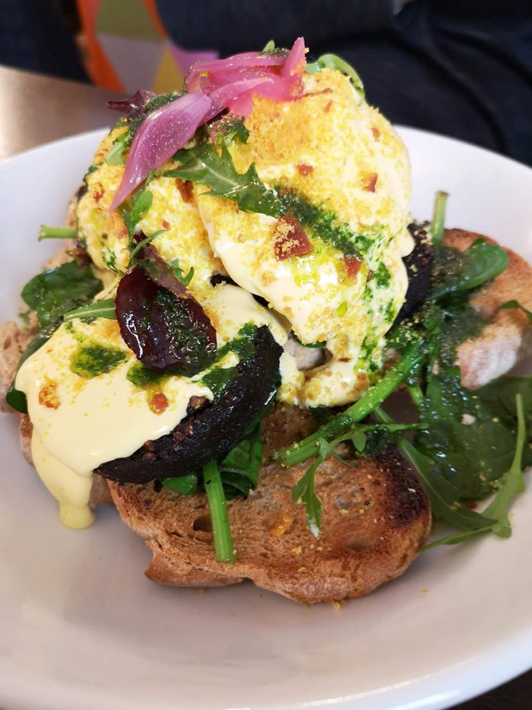 Nook's eggs benedict with black pudding.