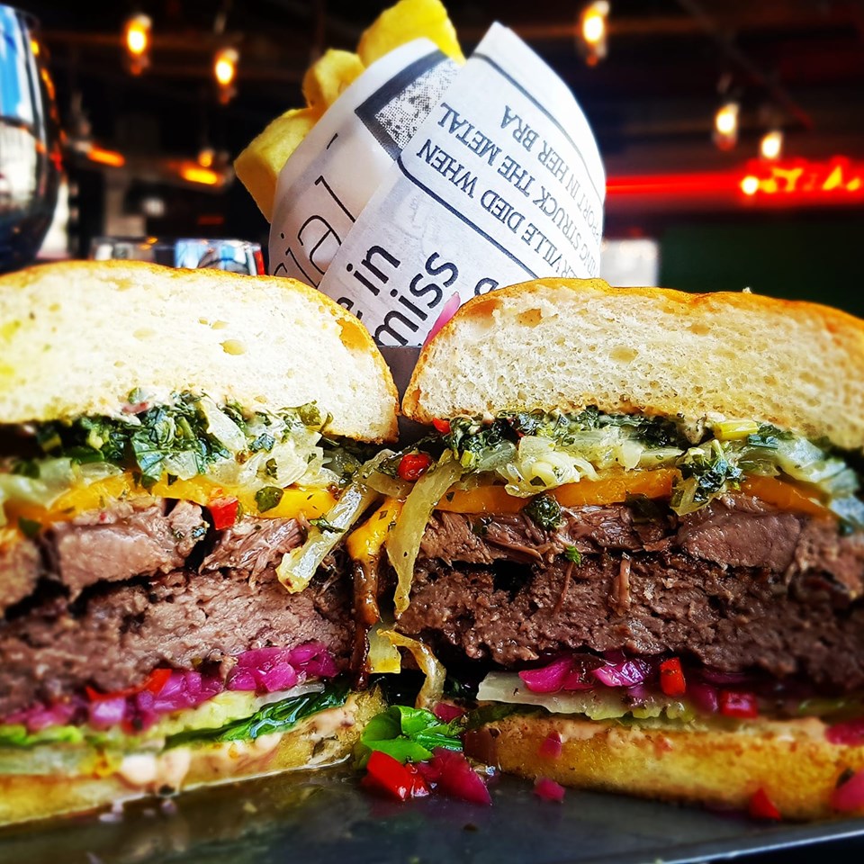 The Butcher Burger, a beef patty with Smoked beef short rib, Irish cheddar, jalapeno salsa, chimmichurri sauce and chipotle mayo. Photo: Butcher Kilkenny/Facebook