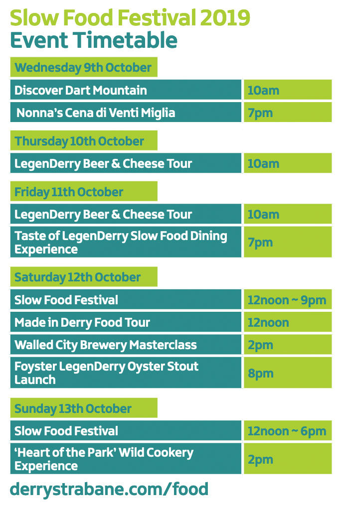 Slow Food Festival 2019: Event Timetable