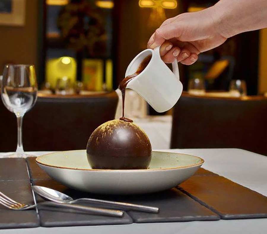 The chocolate ball dessert at Zuni, Kilkenny.