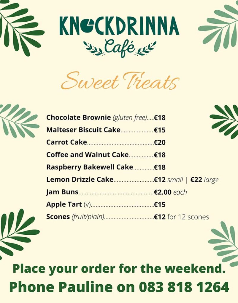 Knockdrinna Café's Sweet Treats menu