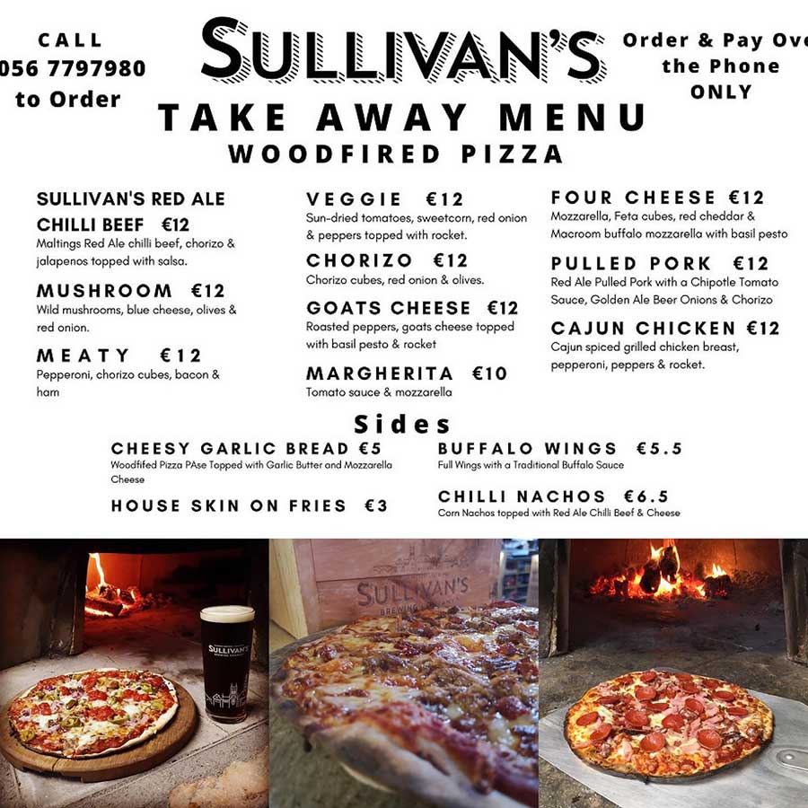 Sullivan's Takeaway Menu