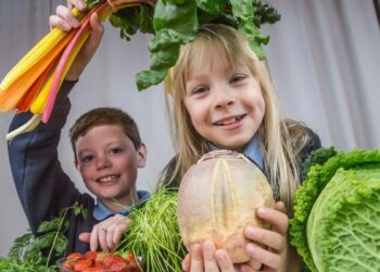 Students from St Patrick’s Primary School, Galway City at the launch of Incredible Edibles 2021.
