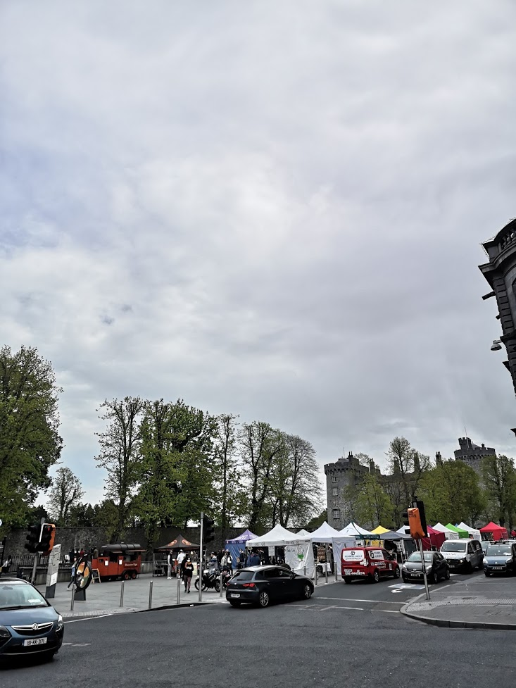Heading to the Saturday market in Kilkenny, right in the shadow of Kilkenny Castle