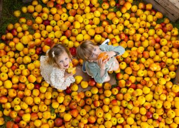 Twins Poppy & James Molloy help launch the 2023 Harvest Food Festival in Waterford. Photograph: Patrick Browne