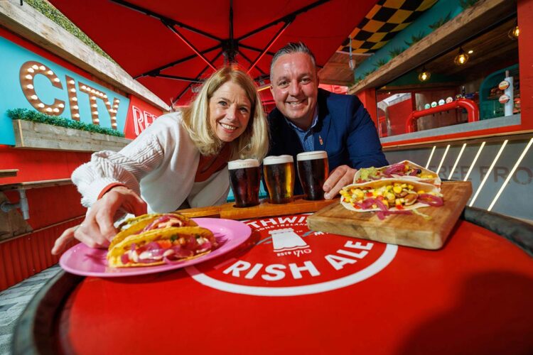 Manager of Smithwick’s Experience Kilkenny, Ignacio Peregrina (right), and Savour Festival Manager, Marian Flannery. Photo: Dylan Vaughan