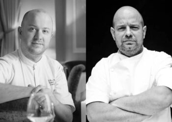 Chef John Kelly (L) and Chef Guillaume Lebrun (R). Photos via MountJuliet.ie