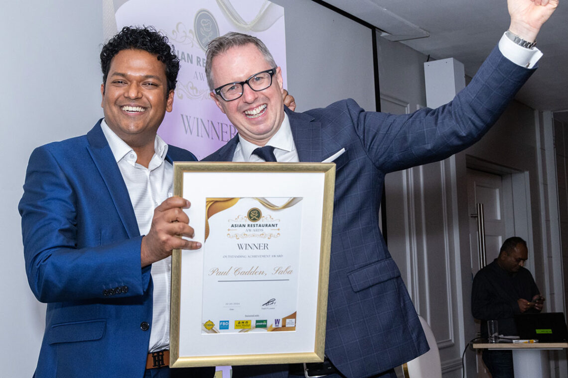 Saba's Paul Cadden (R) was awarded the Outstanding Achievement award for 2024. Photo: Paul Sherwood Photography