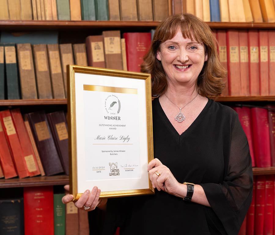 Former senior food writing at the Irish Times, Marie Claire Digby was recipient of the 2024 Outstanding Achievement Award at the Irish Food Writing Awards.