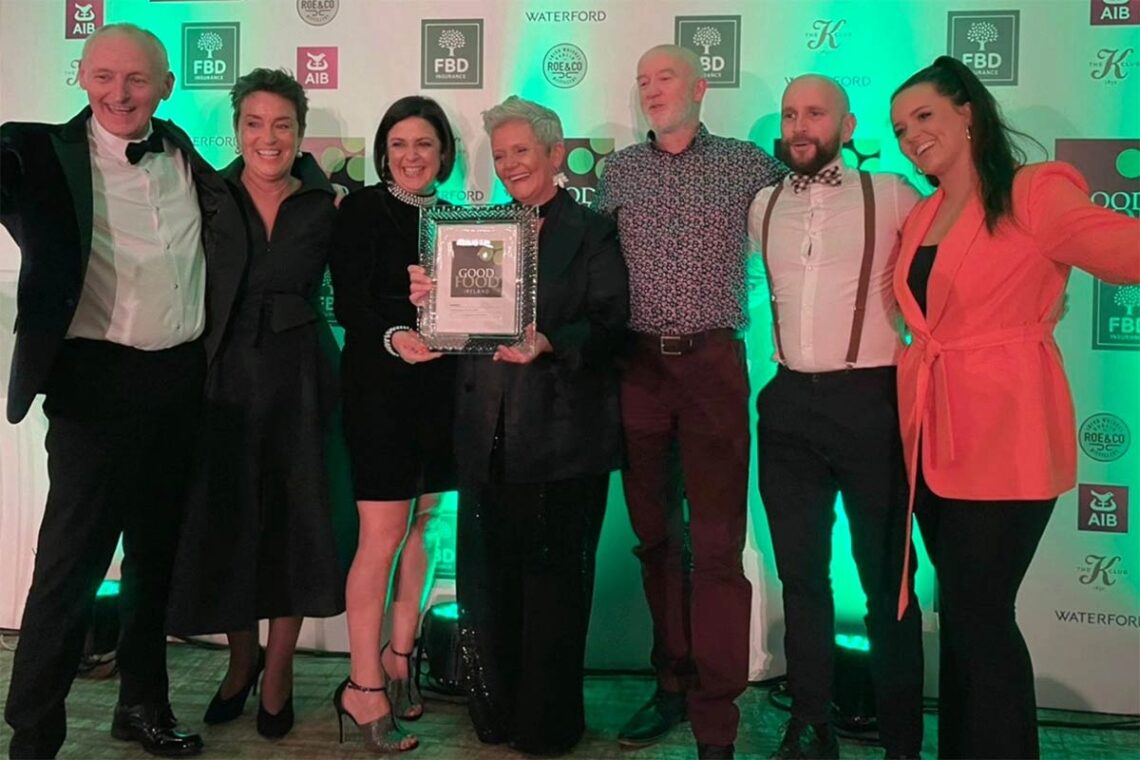 Some of the Mountain View team at the 2024 Good Food Ireland Awards. Photo: Mountain View Kilkenny / Facebook