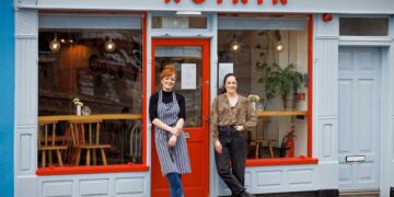 Sisters Sinéad and Maeve Moclair, outside Nóinín, Kilkenny.