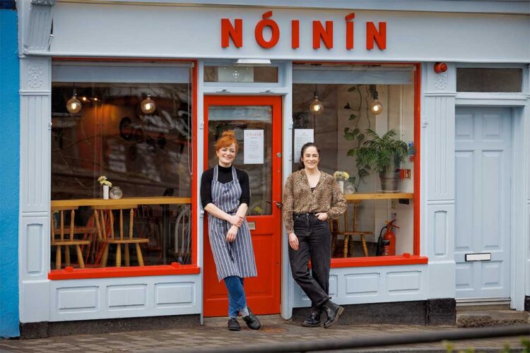 Sisters Sinéad and Maeve Moclair, outside Nóinín, Kilkenny.